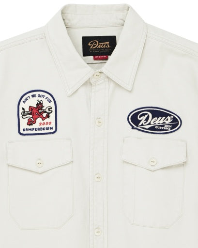 OVERSHIRT IN COTONE RESISTENTE BIANCO SPORCO
