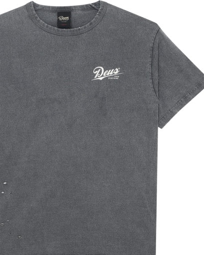 T-SHIRT AMPIA CON EFFETTO USURATO GRIGIO SCURO