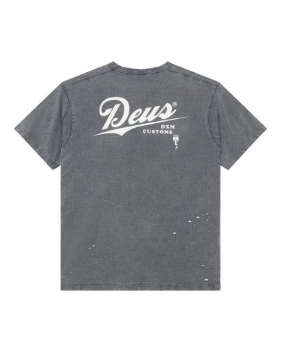 T-SHIRT AMPIA CON EFFETTO USURATO GRIGIO SCURO