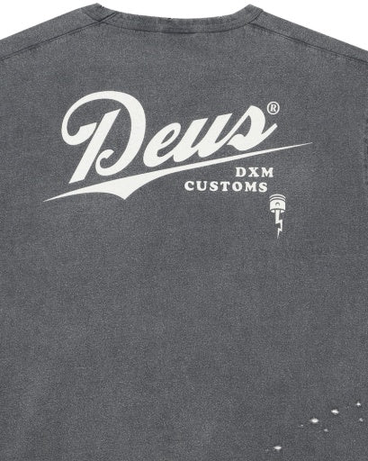 T-SHIRT AMPIA CON EFFETTO USURATO GRIGIO SCURO