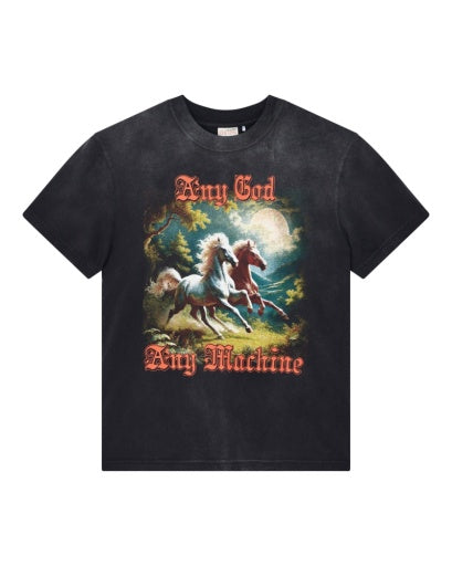 T-SHIRT IN COTONE RICICLATO PESANTE NERO