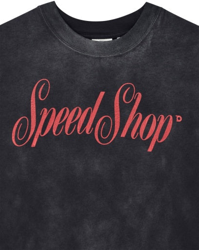 T-SHIRT AMPIA CON EFFETTO USURATO NERO