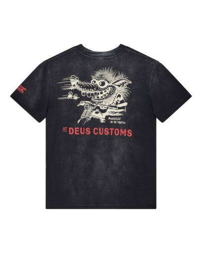 T-SHIRT AMPIA CON EFFETTO USURATO NERO