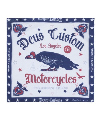BANDANA IN COTONE CON STAMPA BLU NAVY